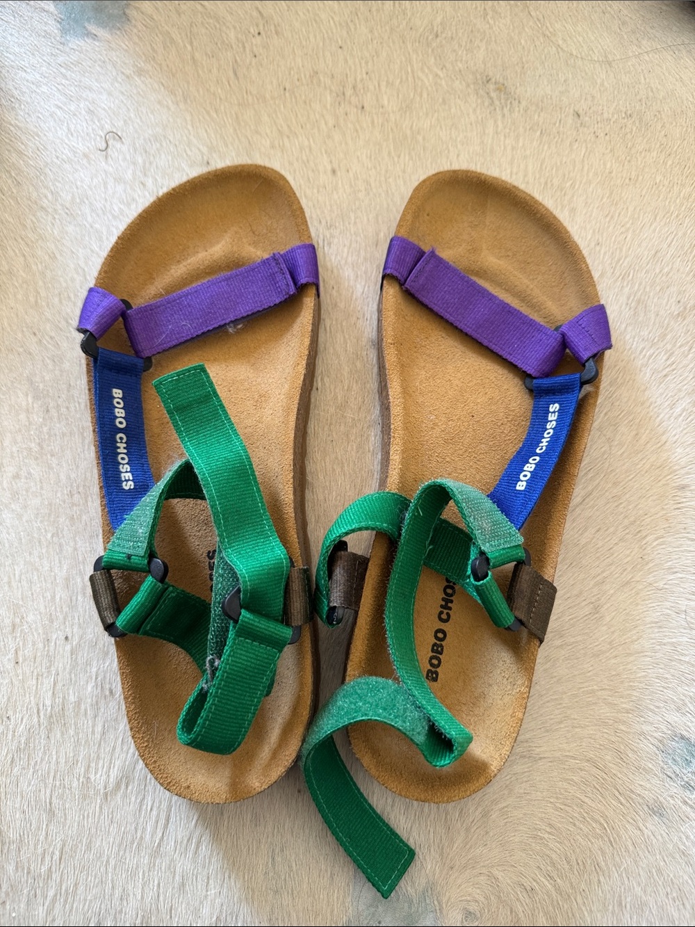 Bobo Choses Green, Purple & Blue Kids Strappy Sandals
